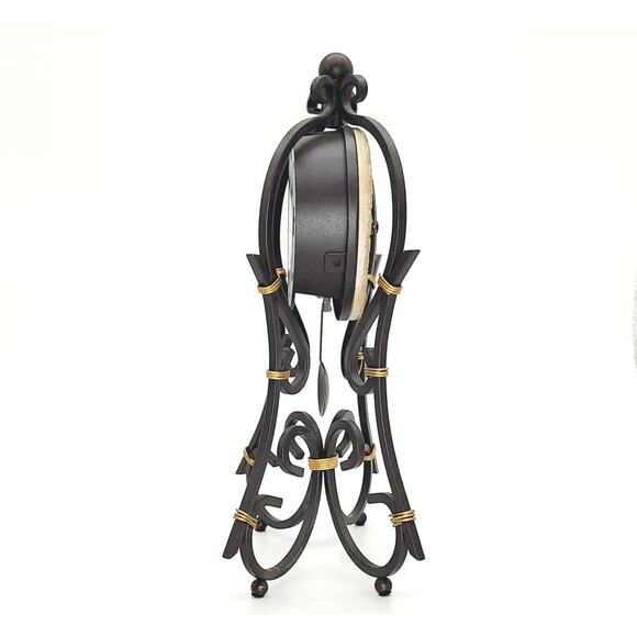 Stunning Howard Miller Vercelli Mantel Clock Wrought-Iron w/Gold Accents 635-141 - Picture 5 of 10